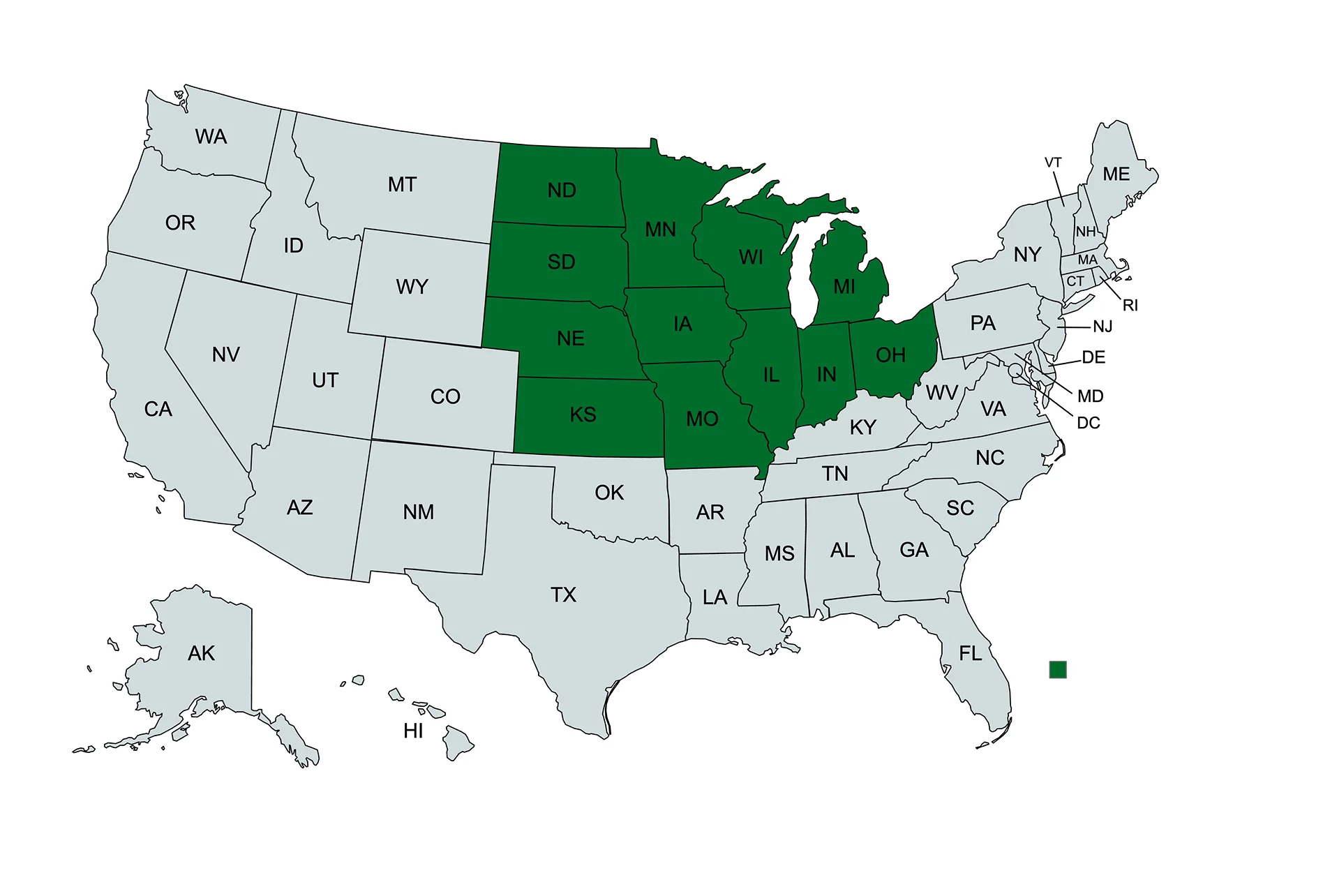 Midwest US Map